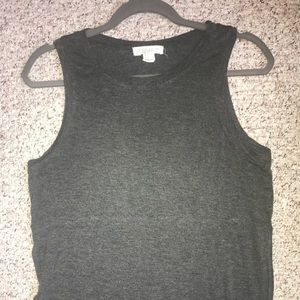grey tank top with slits up the sides
